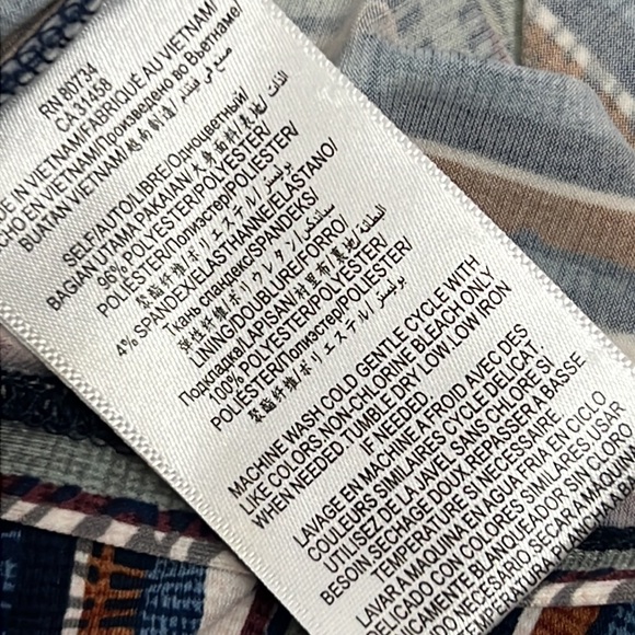 BCBGeneration Striped Midi Dress Draped Pockets Sleeveless V-neck Pull-on Sz. L - Picture 12 of 15